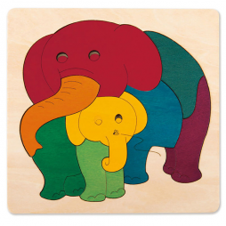 Rainbow Elephant and Baby E6505
